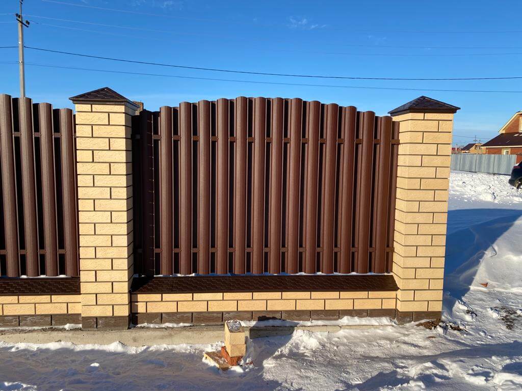 Забор из евроштакетника 57м RAL8017/8017 Шоколад двухсторонний МАТТЕ в Донецке